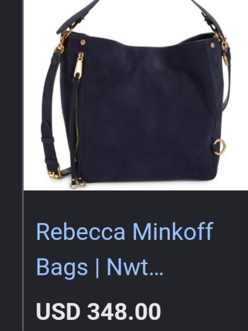 Rebecca Minkoff Suede Hobo in Tan with Dark Trim